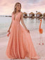 Plunging A-line Evening Gown Maxi Long Evening Party Prom Dresses ,MB766