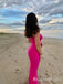 Simple Pink Spaghetti Straps Straight Neck Mermaid Long Prom Dresses to Impress ,MB940