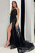 Mermaid Black Lace Appliques Lace UP Back Strapless Evening Ball Gown Maxi Long Formal Dresses Prom Dresses With High Slit,MB576