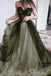 Green Strapless Sweetheart A-Line Evening Gown Maxi Long Evening Party Prom Dresses,MB627