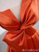 Orange A-Line Spaghetti Straps Bow Evening Ball Gown Maxi Long Evening Party Prom Dresses ,MB598