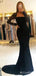 Black Long Sleeves Mermaid Appliques Straight Neck Evening Gown Maxi Long Evening Party Prom Dresses With Trailing,MB670