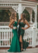 Elegant Green Spaghetti Strap Side Slit Sequin Mermaid Evening Long Prom Dresses,MB64