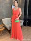 A-line Evening Gown Maxi Long Evening Party Prom Dresses with Belt ,MB767
