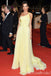 Light Yellow Off Shoulder A-line Evening Gown Maxi Long Evening Party Prom Dresses,MB738