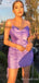 Simple Purple Spaghetti Straps Mermaid Graduation Party Homecoming Dresses, HD356