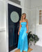 Elegant Unique Blue Sleeveless Lace Up Back A-Line Evening Prom Dresses,MB71