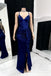 Blue Mermaid Spaghetti Straps Evening Gown Maxi Long Evening Party Prom Dresses ,MB676