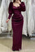 Stylish Long Sleeves Sweetheart Mermaid Evening Gown Maxi Long Evening Party Prom Dresses,MB681