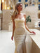 Elegant Champagne Spaghetti  Strap Appliques Pleats Mermaid Evening Prom Dresses,MB78