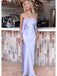 Elegant Unique Light Purple Strapless Ruffles Mermaid Evening Prom Dresses,MB79