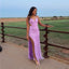 Elegant Purple Spaghetti Straps Sequin V Neck Mermaid Long Evening Prom Dresses,MB116