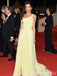 Light Yellow Off Shoulder A-line Evening Gown Maxi Long Evening Party Prom Dresses,MB738