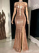 Sparkle Off Shoulder Mermaid Evening Gown Maxi Long Evening Party Prom Dresses With Side Slit,MB692