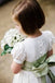 Cute Round Neck Short Sleeves Organza A-Line Long Cheap Flower Girl Dresses,FG06