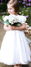 Cute Round Neck Short Sleeves Organza A-Line Long Cheap Flower Girl Dresses,FG06