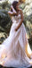 Elegant Spaghetti Strap Lace Appliqued Tulle A-Line Long Cheap Wedding Dresses, WD09