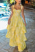 Elegant Yellow Sweetheart A-line Long Prom Gown  ,MB10999