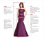 Sexy Burgundy Sparkle Strapless High Slit Evening Gown Long Prom Dresses,MB308