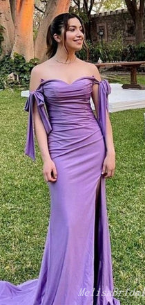 Elegant Sexy Off-The-Shoulder Sweetheart Sheath Evening Gown Maxi Long Formal Dresses Prom Dresses With Side Slit ,MB456