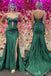 Sexy Strapless Green Mermaid Party Dress Long Prom Dresses to Impress ,MB987