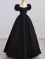 Gorgeous Black Sweetheart Bubble Sleeves A-line Beaded Long Party Dress Prom Dresses ,MB1086