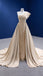 Stylish One Shoulder Shiny Champagne Mermaid Lace up Back Long Party Dress Prom Dresses ,MB1089