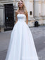 Elegant White Tulle A-Line Ruffle Long Wedding Dresses, WD29