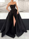 Sexy Strapless Black High Slit Mermaid Blue Evening Gown Long Formal Dresses Prom Dresses with Belt ,MB352