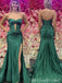 Sexy Strapless Green Mermaid Party Dress Long Prom Dresses to Impress ,MB987