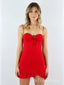 Elegant Red Satin Sheath Ruffle Cheap Simple Short Homecoming Dresses, HD110