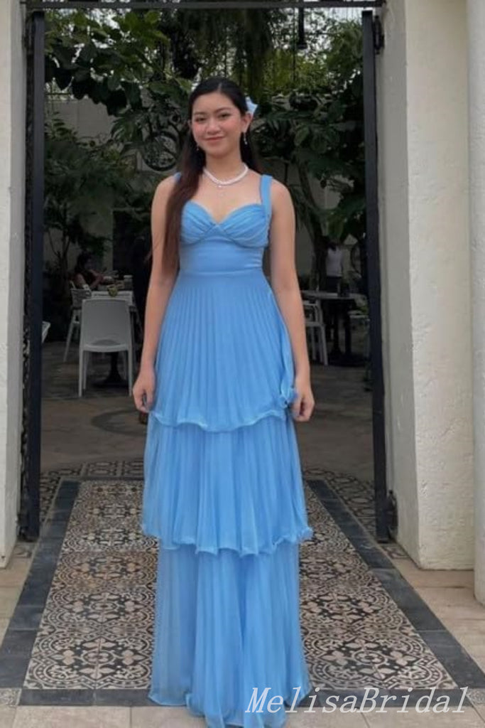 Elegant Blue Sweetheart Sheath Party Dress Long Prom Dresses to Impress ,MB988