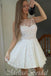 White Illusion Lace A-Line Graduation Party Short Homecoming Dresses, HD439