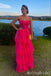 Hot Pink Strapless Tiered Fluffy A-line Prom Dresses to Impress,MB897