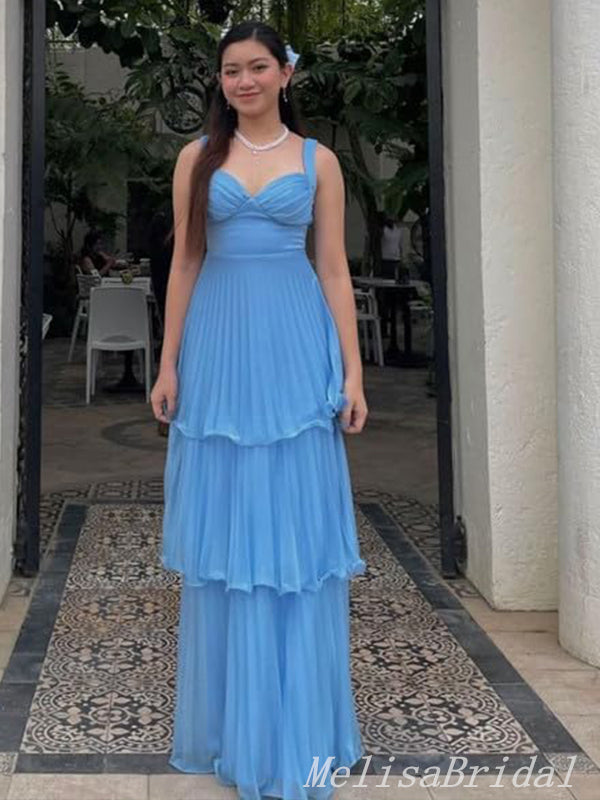 Elegant Blue Sweetheart Sheath Party Dress Long Prom Dresses to Impress ,MB988