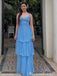 Elegant Blue Sweetheart Sheath Party Dress Long Prom Dresses to Impress ,MB988