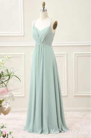 Green Spaghetti Straps A-line Lace Appliques Lace Up Back Evening Gown Maxi Long Evening Party Prom Dresses,MB773