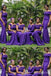 Purple Off Shoulder Mermaid Long Bridesmaid Dresses ,BD208