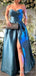 Sexy A-line Sweetheart High Front Slit Evening Gown Long Prom Dresses ,MB233