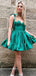 Cute Sexy A-line Green Sweetheart Ruffles Short Homecoming Dresses , HD240