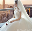 Gorgeous White Strapless Lace Appliques A-line Wedding Dresses with Trailing,MB10938