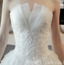 Gorgeous White Strapless Lace Appliques A-line Wedding Dresses with Trailing,MB10938