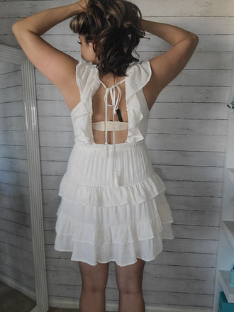 Elegant White Ruffles Pleats Chiffon A-Line  Cheap Simple Short Homecoming Dresses, HD75