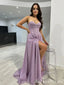 Sexy Sparkly Lace Up Back Spaghetti Straps Sweetheart A-line Evening Gown Long Formal Dresses Prom Dresses with Side Slit ,MB375