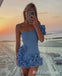 Sexy One Shoulder Mermaid Short Short Homecoming Dresses Tight with Ruffles, HD284