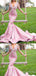Charming Elegant Deep V-neck Lace Appliques Long Sleeves Pink Evening Gown Long Prom Dresses with Ruffles,MB338
