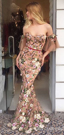 Sexy Off-The-Shoulder Sweetheart Sheath Evening Gown Maxi Long Formal Dresses Prom Dresses ,MB433