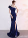 Gorgeous Blue One Shoulder Mermaid Long Party Dress Prom Dresses,MB10947