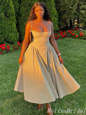 Sexy Spaghetti Straps A-Line Evening Gown Maxi Long Formal Dresses Prom Dresses,MB507