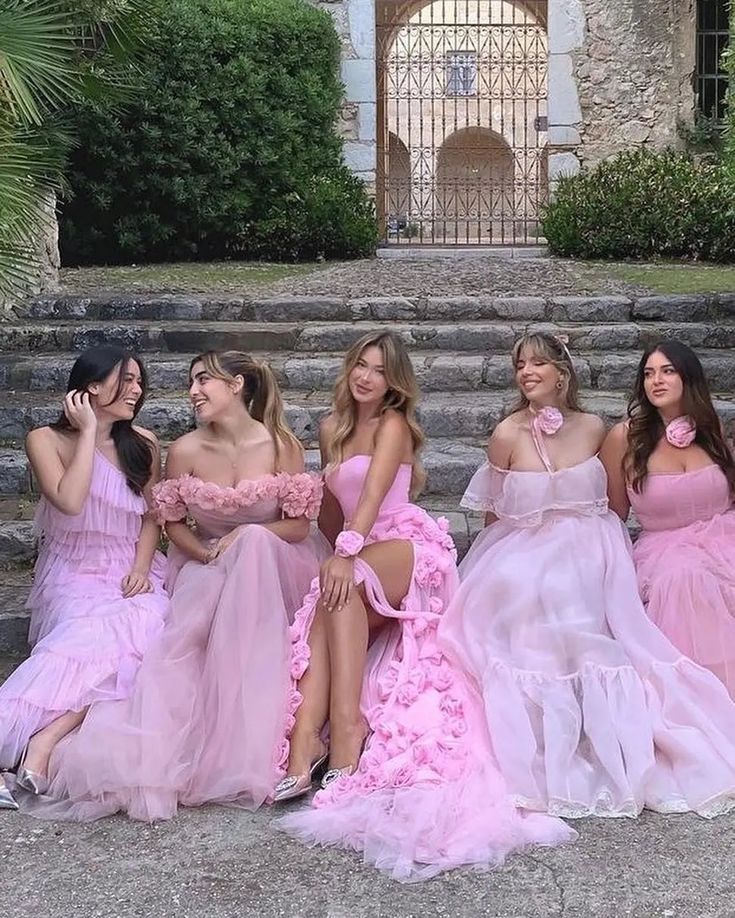 Elegant Pink Floral Strapless Tulle Side Slit Mermaid Long Evening Prom Dresses,MB121